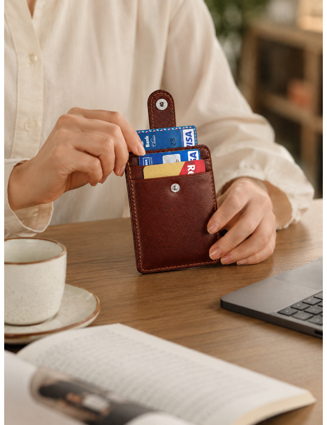 Blue Leather Wallet